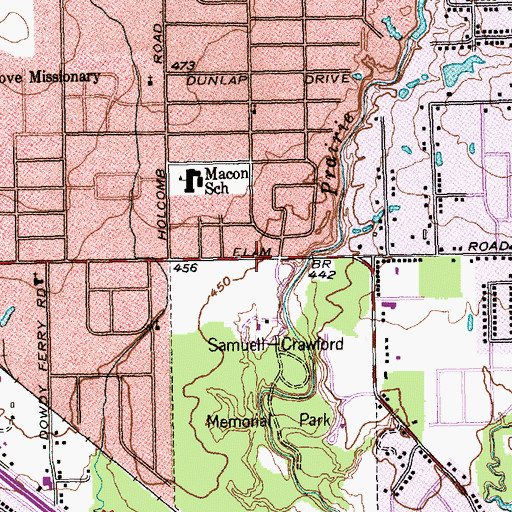 Topographic Map of Calvary East Baptist Church, TX