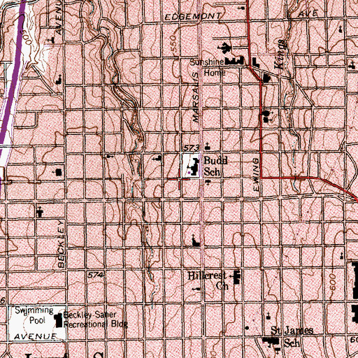 Topographic Map of Canaan Baptist Church, TX