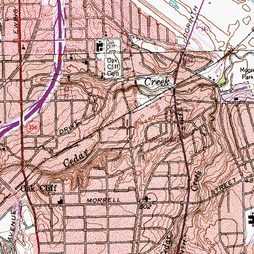 Topographic Map of Chapel Hill Baptist Church, TX