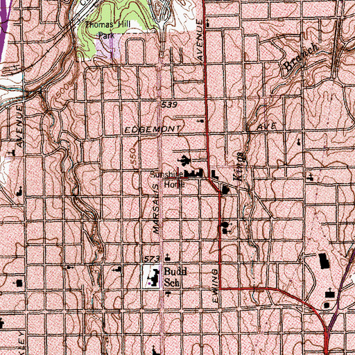 Topographic Map of Christ Memorial Baptist Church, TX