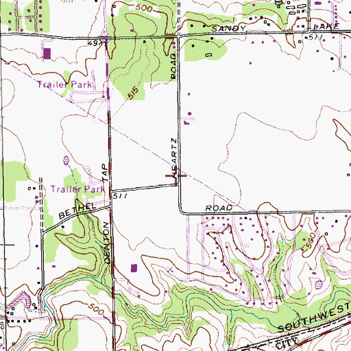 Topographic Map of First United Methodist Church of Coppell, TX