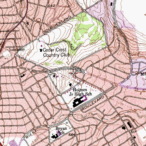 Topographic Map of Saint Johns Lutheran Church, TX