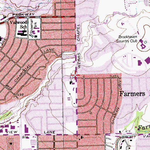 Topographic Map of Saint Paul Lutheran Church, TX