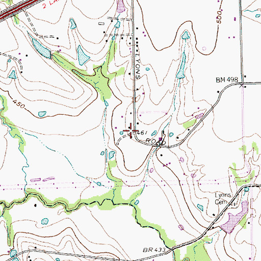 Topographic Map of Tree of Life Lutheran Church, TX