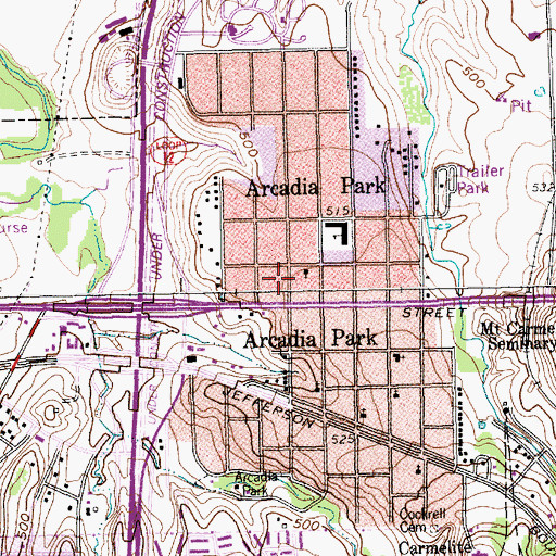 Topographic Map of Arcadia Park United Methodist Church, TX