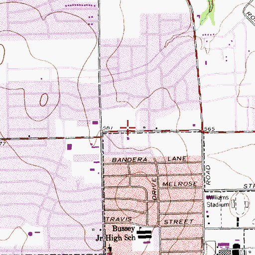 Topographic Map of Buckingham United Methodist Church, TX