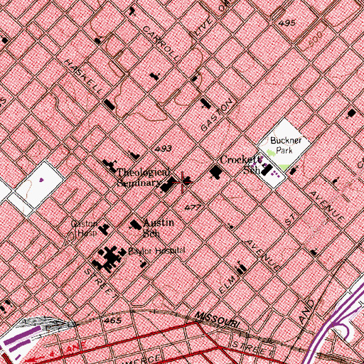 Topographic Map of Grace United Methodist Church, TX