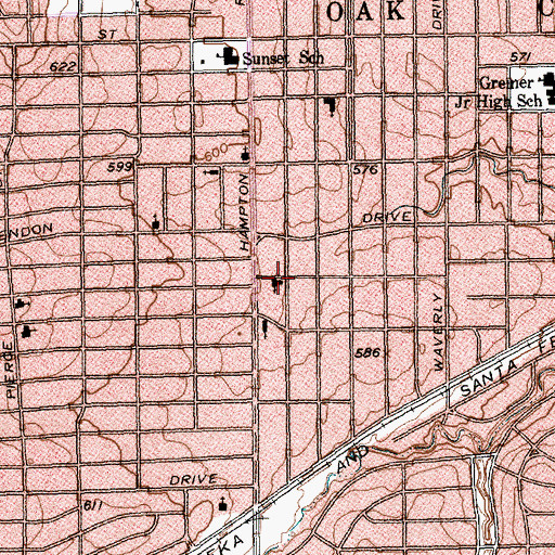 Topographic Map of Dallas Indian United Methodist Church, TX