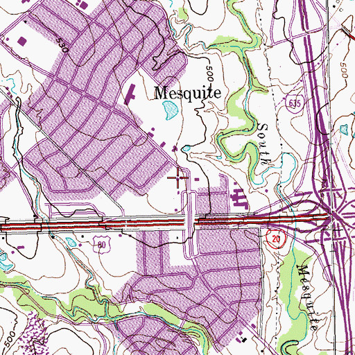 Topographic Map of Eastridge Park Congregational Methodist Church, TX