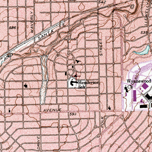 Topographic Map of Elmwood United Methodist Church, TX