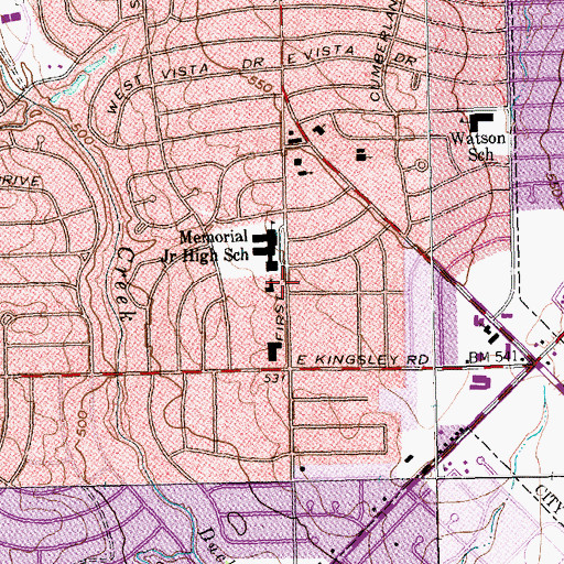 Topographic Map of Tabernacle Assembly of God Church, TX