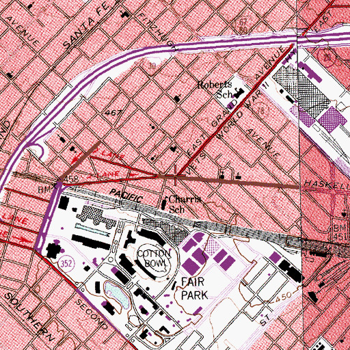 Topographic Map of Abyssinia Baptist Church, TX