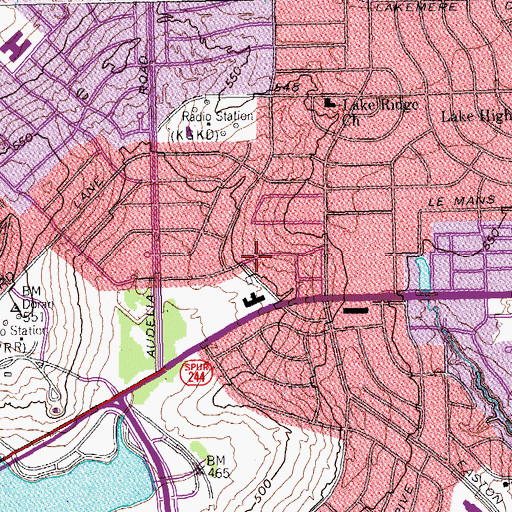 Topographic Map of African Baptist Church of North Dallas, TX