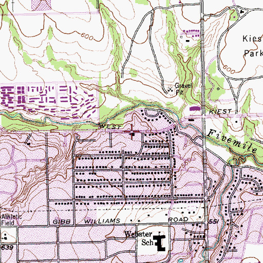 Topographic Map of African Baptist Church of Oak Cliff, TX