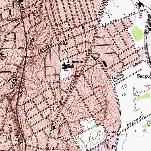 Topographic Map of Antioch Missionary Baptist Church, TX