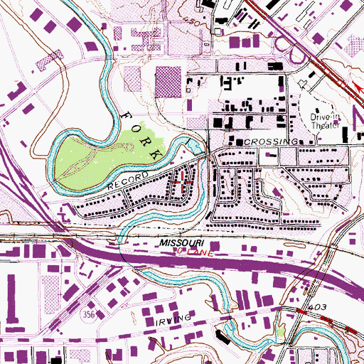 Topographic Map of Arlington Park First Baptist Church, TX