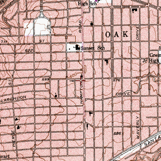 Topographic Map of Baptist Benevolent Ministry of Oak Cliff Church, TX