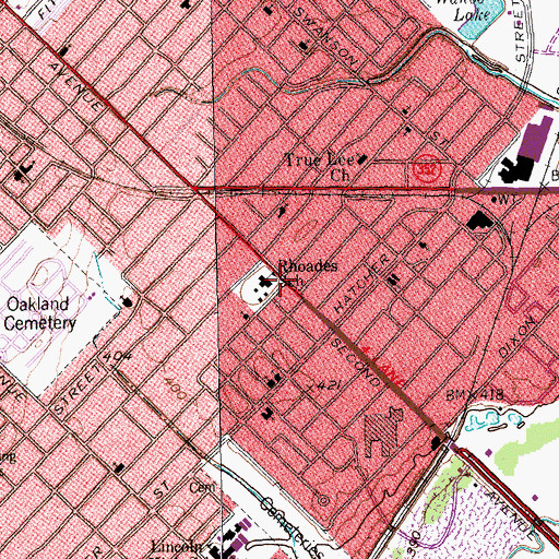 Topographic Map of Beautiful Gate Missionary Baptist Church, TX