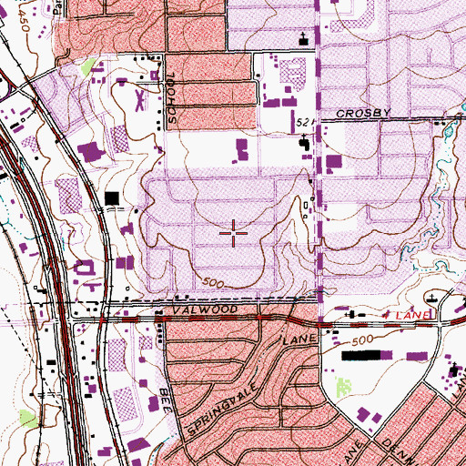 Topographic Map of Belaire Baptist Church, TX