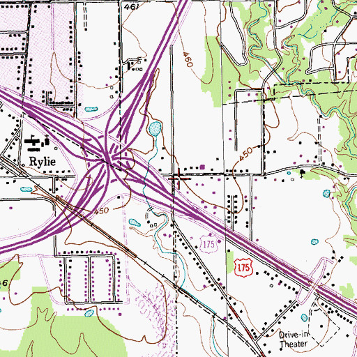 Topographic Map of Bethel Baptist Church, TX