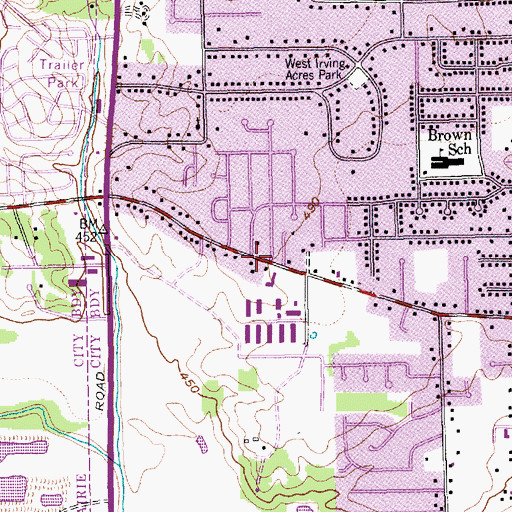 Topographic Map of Bethel Baptist Church, TX