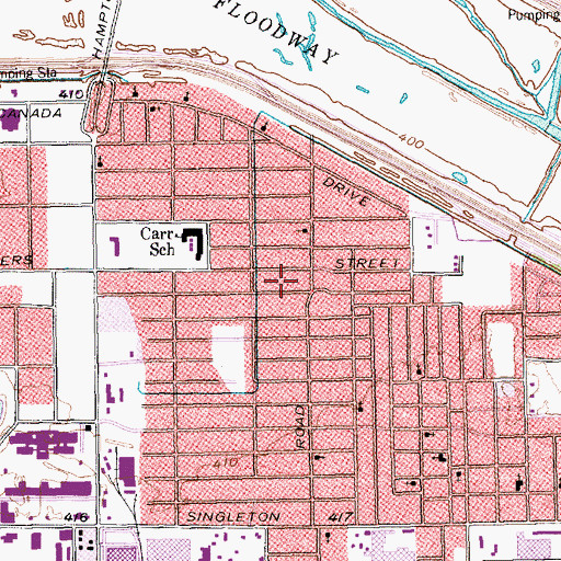 Topographic Map of Bethlehem Baptist Church, TX