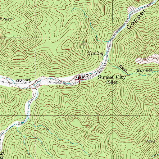 Topographic Map of Sunset City, CO