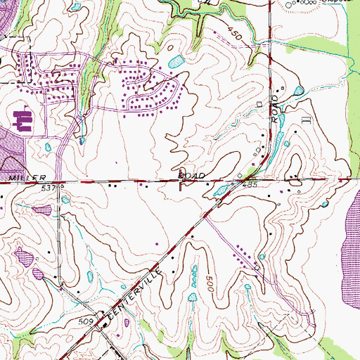 Topographic Map of Miracle Apostolic Church, TX