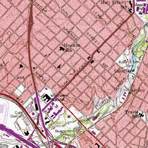 Topographic Map of All Peoples Assembly of God Church, TX