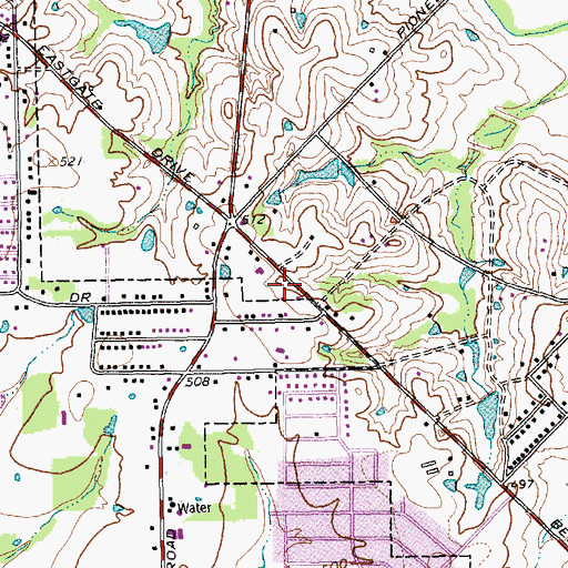 Topographic Map of Calvary Temple Assembly of God Church, TX