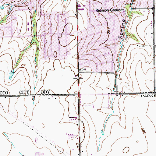 Topographic Map of De Soto Assembly of God Church, TX