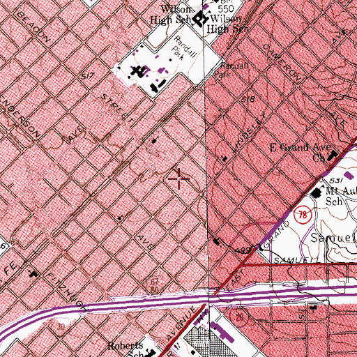 Topographic Map of Harvest Tabernacle Assembly of God Church, TX