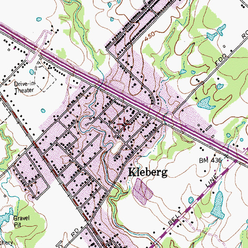 Topographic Map of Oak Hill Assembly of God Church, TX