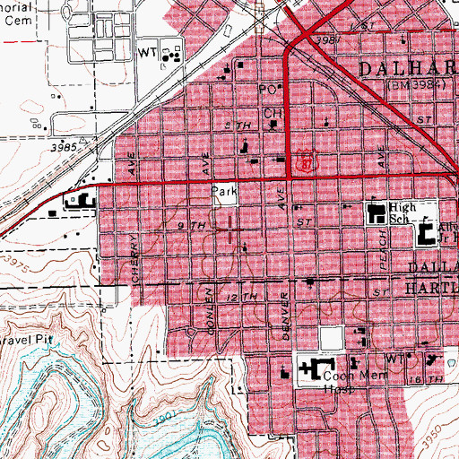 Topographic Map of Seventh Day Adventist Church, TX