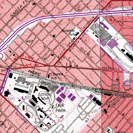 Topographic Map of Gaines Chapel African Methodist Episcopal Church, TX