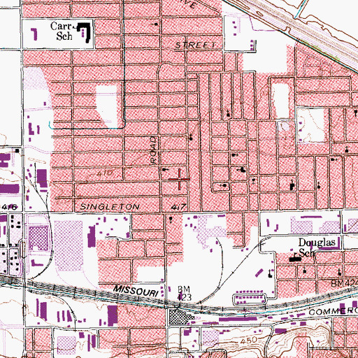 Topographic Map of Warren Chapel African Methodist Episcopal Church, TX