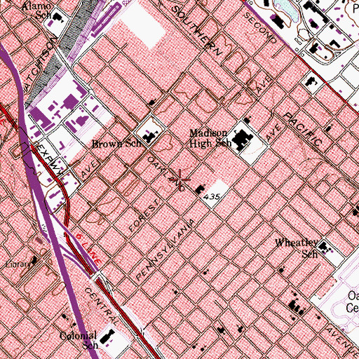 Topographic Map of Church of the Lord Jesus Christ of Apostolic Faith, TX