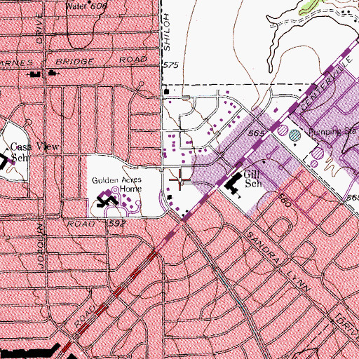 Topographic Map of Dallas Apostolic Church, TX