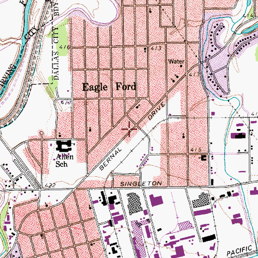 Topographic Map of Iglesia Apostolica de la Fe en Cristo Jesus Church, TX
