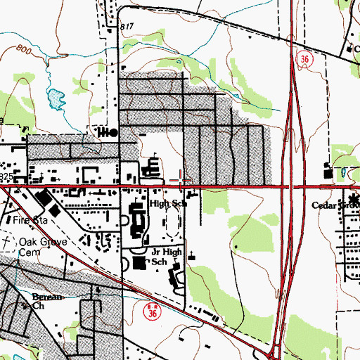 Topographic Map of Eastwood Baptist Church, TX