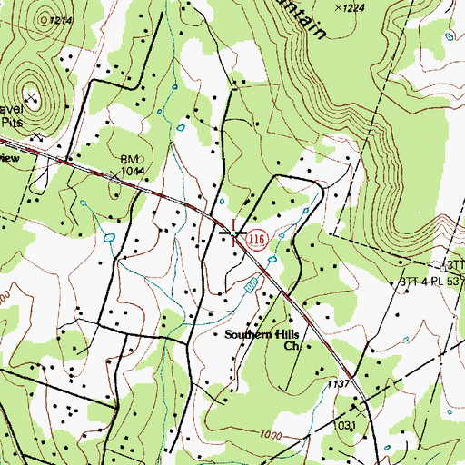 Topographic Map of Victory Baptist Church, TX
