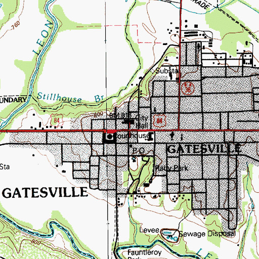 Topographic Map of Our Lady of Lourdes Catholic Church, TX