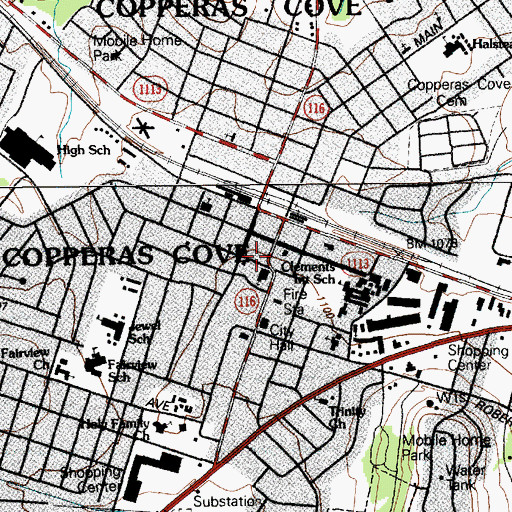 Topographic Map of Grace United Methodist Church, TX