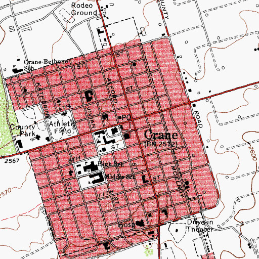Topographic Map of United Pentecostal Church, TX