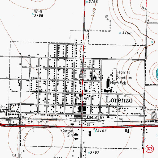 Topographic Map of First Baptist Church, TX