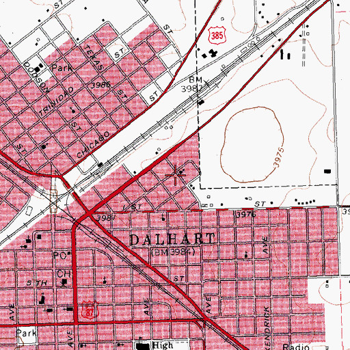 Topographic Map of Antioch Baptist Church, TX