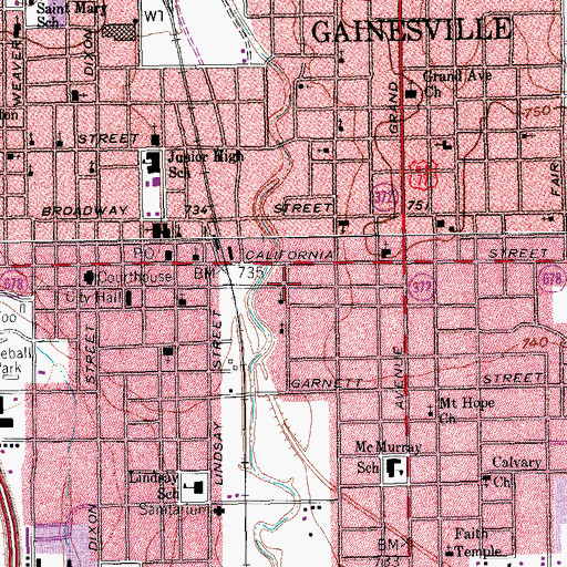 Topographic Map of Antioch Baptist Church, TX