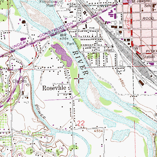 Topographic Map of Gunnison River, CO