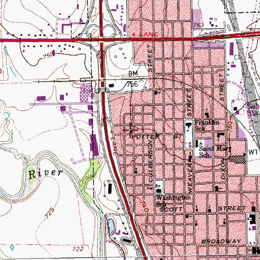 Topographic Map of Corinth Baptist Church, TX