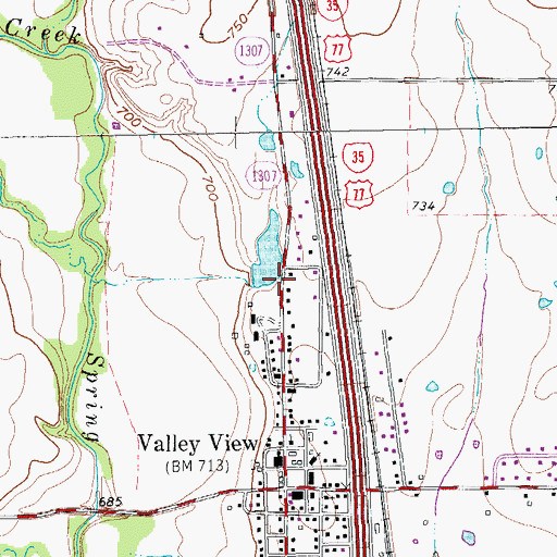 Topographic Map of First Baptist Church, TX
